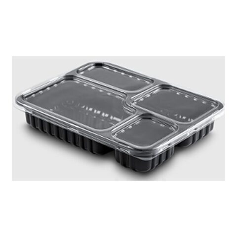 Marmita Gourmet 4 Divisões Preta/Cristal
